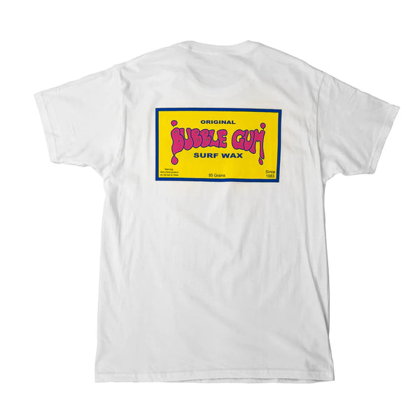 Bubble Gum Surf Wax “Throwback” Logo T-shirt in White