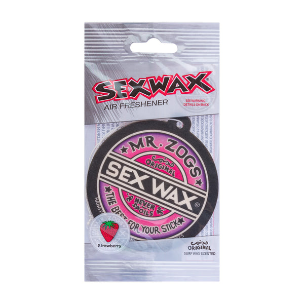 Bring the smell of Mr. Zog's Strawberry  Sexwax into your car, office or home with Sexwax Air Fresheners.