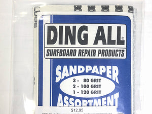 DING ALL  Surfboard repair products      Sandpaper Assortment pack - surferswarehouse