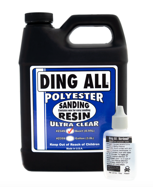 DING ALL SURFBOARD REPAIR ULTRA CLEAR POLYESTER SANDING RESIN