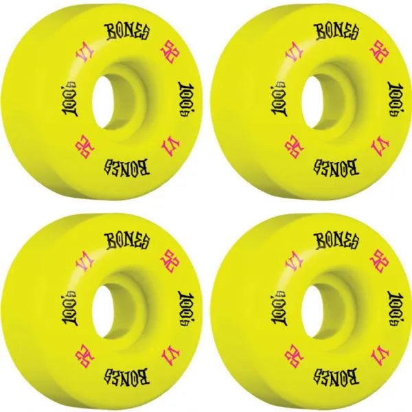 BONES OG V1 YELLOW SKATEBOARD WHEELS — 52mm 100a (SET OF 4) product_type surferswarehouse.myshopify.com