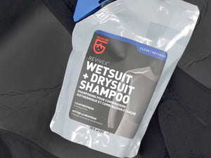 Revivex Wetsuit and Drysuit Shampoo extends life of neoprene gear. Removes residues, particles and salt without damaging it. 2-in-1 formula cleans and conditions, preventing premature aging. Use one 10 fl oz pouch for 10 wash treatments. Safe for wetsuits, drysuits, triathlon suits, life jackets, fishing waders, booties, and gloves.