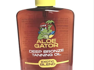 8 OZ ALOE GATOR EXOTIC BLEND DEEP BRONZE TANNING OIL Sun Care surferswarehouse.myshopify.com