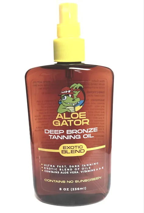 8 OZ ALOE GATOR EXOTIC BLEND DEEP BRONZE TANNING OIL Sun Care surferswarehouse.myshopify.com