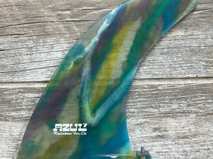 Azul 7.5" Single surfboard fin  Azul 7.5" Single surfboard fin stain glass look  Matt Finish surfboard fins surferswarehouse.myshopify.com