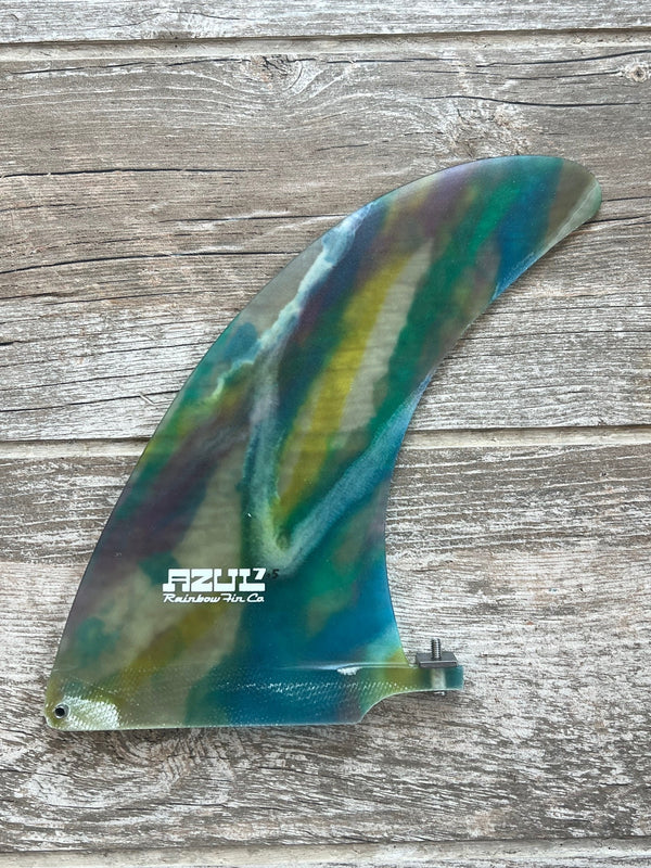 Azul 7.5" Single surfboard fin  Azul 7.5" Single surfboard fin stain glass look  Matt Finish surfboard fins surferswarehouse.myshopify.com