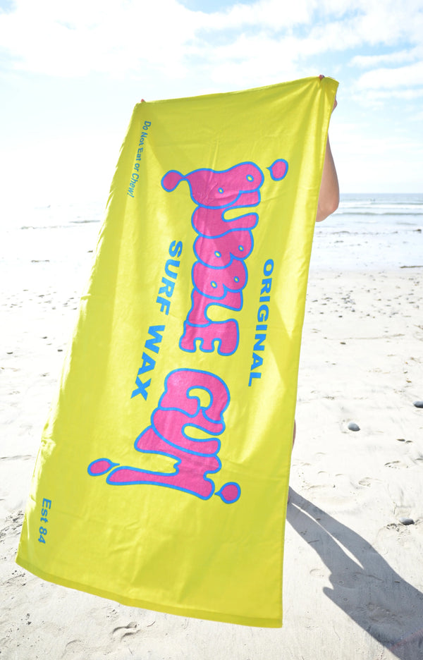 Bubble Gum Surf Wax Throwback Beach Towel