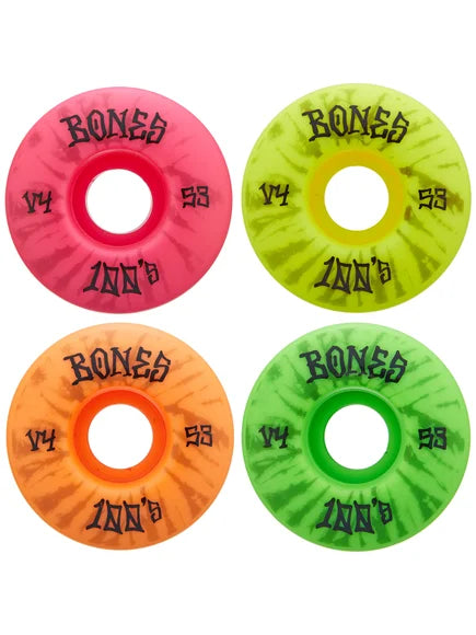 Bones 100s Party Pack #5 V4 Multi 53mm Roues Skate - Set De 4