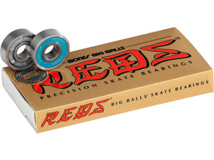 Bones Bearings - 8mm Bones BIG BALLS REDS Skate Rated Skateboard Bearings (8) Pack skateboard hardware surferswarehouse.myshopify.com