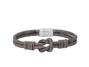 Bunker Hill Square Knot Leather Bracelet