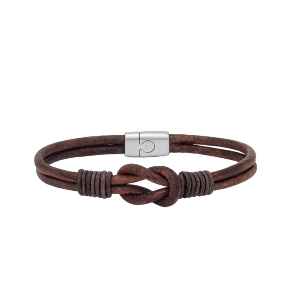 Bunker Hill Square Knot Leather Bracelet