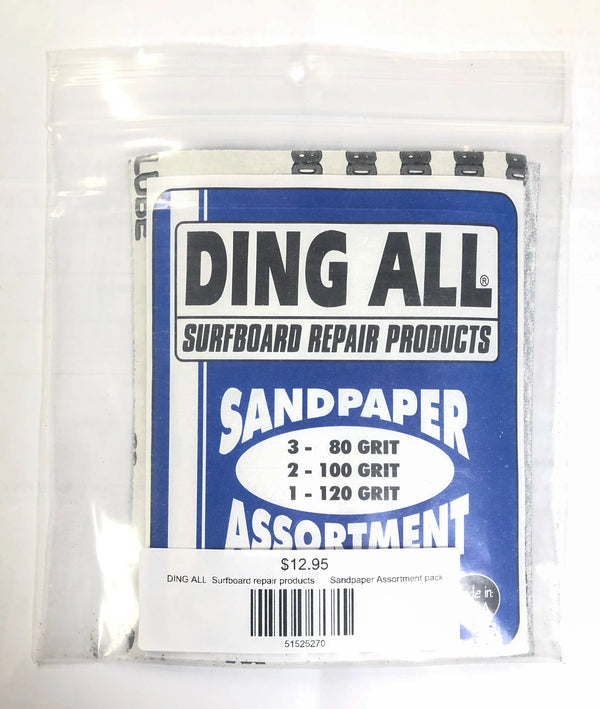 DING ALL  Surfboard repair products      Sandpaper Assortment pack - surferswarehouse DING ALL  Surfboard repair products      Sandpaper Assortment pack Surfboard Repair surferswarehouse.myshopify.com