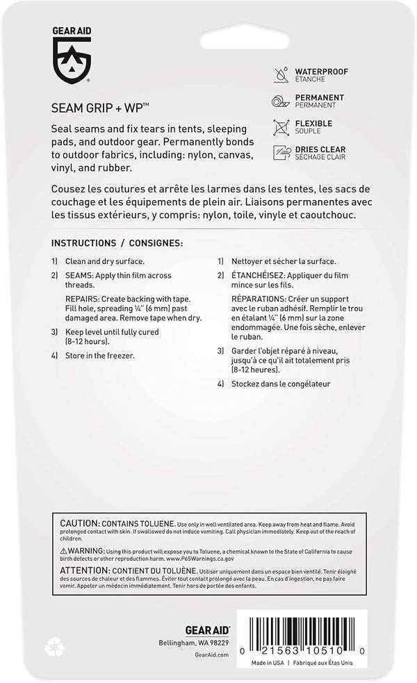 GEAR AID Seam Grip WP Waterproof Sealant and Adhesive wetsuit repair surferswarehouse.myshopify.com