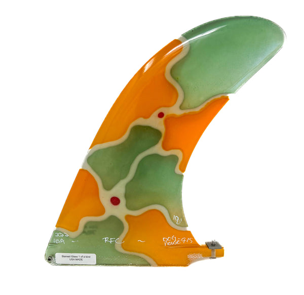 Rainbow fin company - one-of-a-kind stained glass fin - 9.25 surfboard fins surferswarehouse.myshopify.com