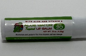 ALOE GATOR LIP BALM SPF 30 Moisturizes and the beach or any regular ol' day in between. Alprotects lips from dryness and sun damage - with a great taste! Great for surfing, a day at so the perfect stocking stuffer for the surfer in your life! PAee With Aloe & Vitamin BA Fre ALOE GATOR LIP BALM SPF 30 product_type surferswarehouse.myshopify.com