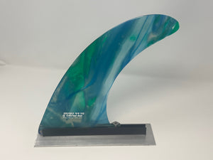 Azul 10" surfboard fin stain glass look (one of a kind ) surfboard fins surferswarehouse.myshopify.com