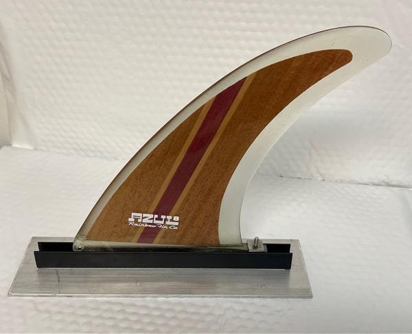 Rainbow surfboard wood fin Azul 8” surf surfing surfboard fins surferswarehouse.myshopify.com
