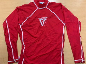 Victory Mens Small Long Sleeve Rashguard Red/ CLEARANCE - surferswarehouse Victory Mens Long Sleeve Rash Guard Red / CLEARANCE Clearance surferswarehouse.myshopify.com