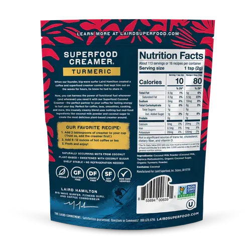 LAIRD TURMERIC SUPERFOOD CREAMER® 8OZ Food, Beverages & Tobacco surferswarehouse.myshopify.com