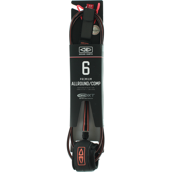 Ocean & Earth One XT All Around Comp Coral Surfboard Leash 6' Surfboard leash surferswarehouse.myshopify.com