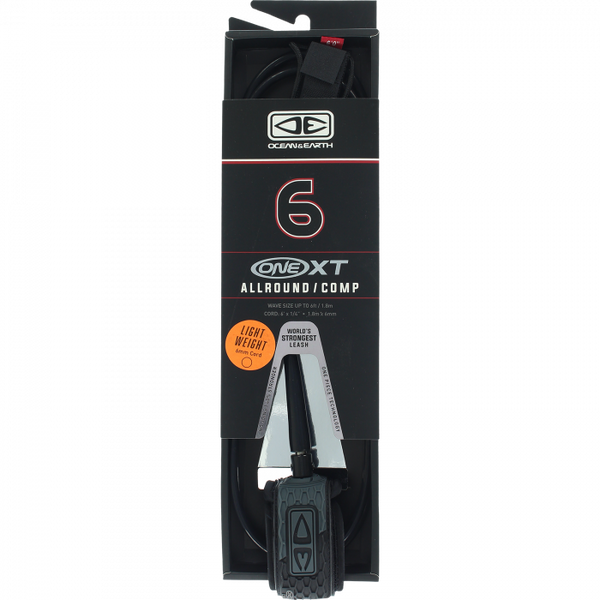 Ocean &amp; Earth One XT All Around Comp Coral Surfboard Leash 6'