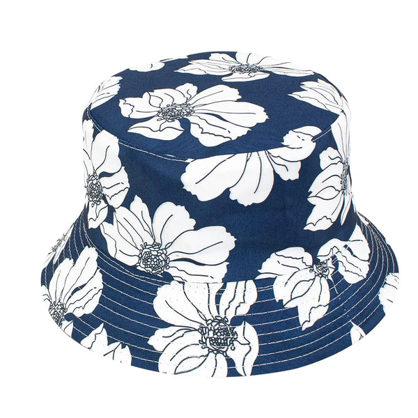 BIANCA FLORAL REVERSIBLE BUCKET HAT - NAVY BLUE Hats surferswarehouse.myshopify.com