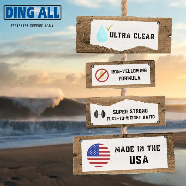 DING ALL SURFBOARD REPAIR ULTRA CLEAR POLYESTER SANDING RESIN DING ALL ULTRA CLEAR POLYESTER SANDING RESIN Surfboard Repair surferswarehouse.myshopify.com