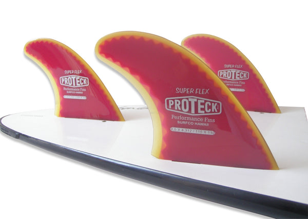 Surfco Hawaii Proteck Super Flex Fins  4.5 " Thuster set