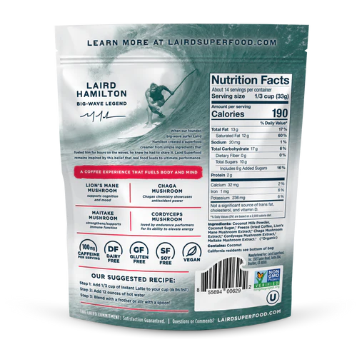 LAIRD Superfood Sweet and Creamy Instant Latte with Adaptogens
