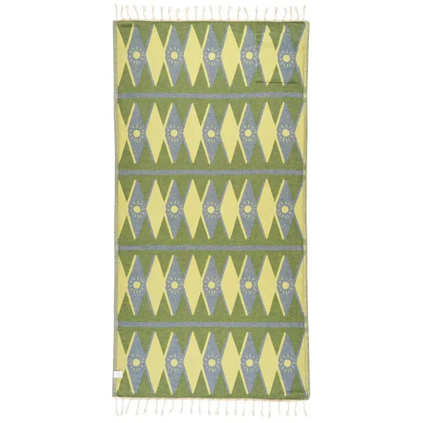 Sand Cloud Towel - Tartan with zipper pocket beach towel surferswarehouse.myshopify.com