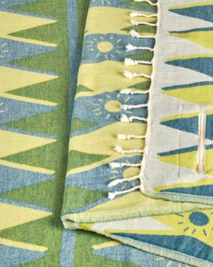 Sand Cloud Towel - Tartan with zipper pocket