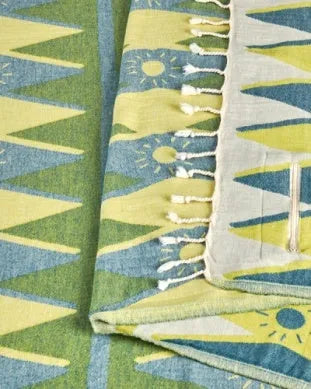 Sand Cloud Towel - Tartan with zipper pocket beach towel surferswarehouse.myshopify.com