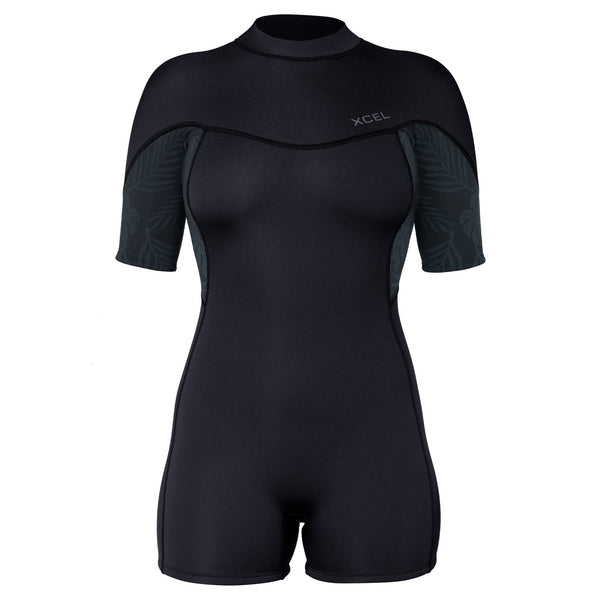 Women's Axis Short Sleeve Spring Wetsuit Short Cut  2mm Rear Zipper