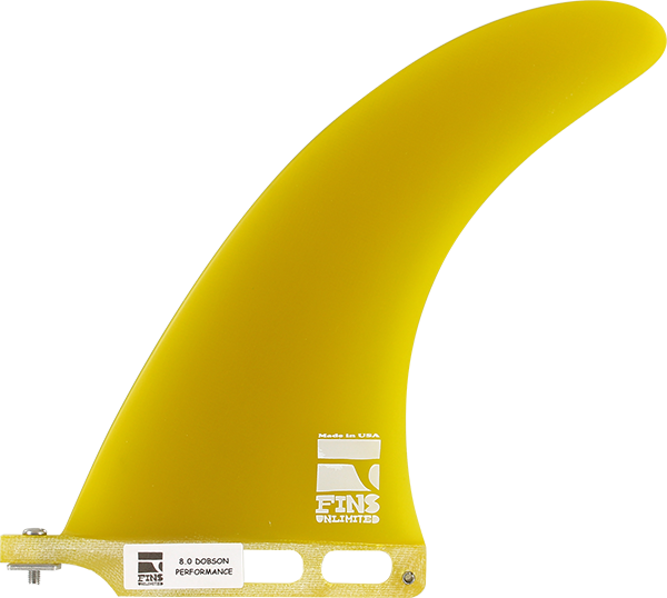 Fins Unlimited D-Performance Yellow Longboard Fin - 8"