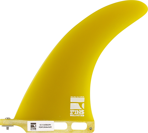 Fins Unlimited D-Performance Yellow Longboard Fin - 8" surfboard fins surferswarehouse.myshopify.com
