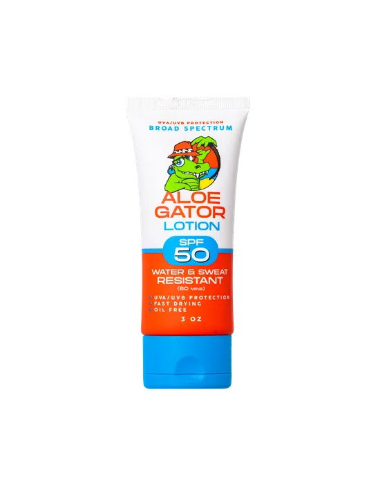 3 OZ ALOE GATOR SUNSCREEN LOTION SPF 50 Sun Protection surferswarehouse.myshopify.com