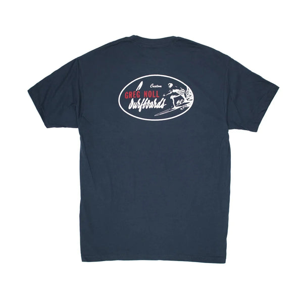 GREG NOLL CLASSIC OVAL POCKET TEE - surferswarehouse GREG NOLL Classic oval logo pocket tee dark blue product_type surferswarehouse.myshopify.com