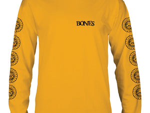 Bones Wheels Pushing Up Dasies Gold Men's Long Sleeve T-Shirt