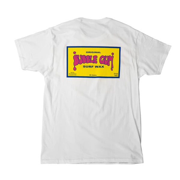Bubble Gum Surf Wax “Throwback” Logo T-shirt in White Apparel & Accessories surferswarehouse.myshopify.com