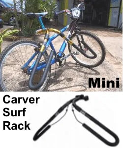 CARVER SURF RACKS / THE MINI RACK - SHORT SURFBOARD BIKE RACK CARVER SURF RACKS / THE MINI RACK - SHORT SURFBOARD BIKE RACK