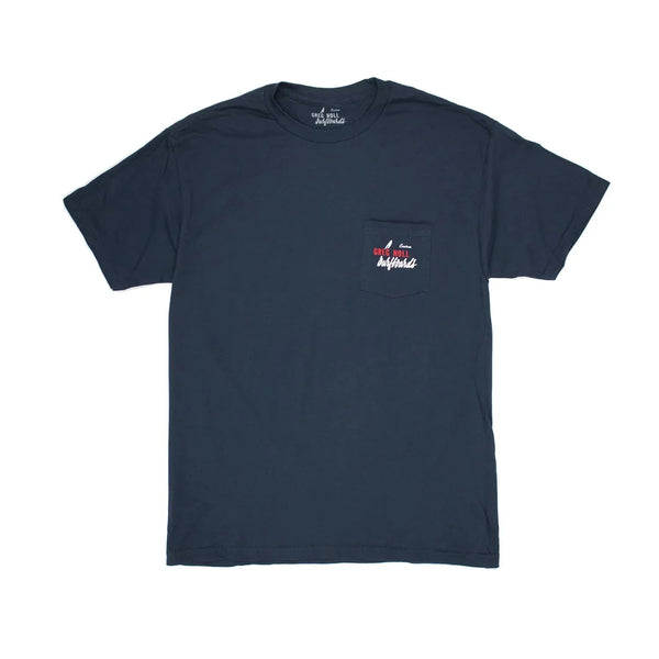GREG NOLL CLASSIC OVAL POCKET TEE - surferswarehouse GREG NOLL Classic oval logo pocket tee dark blue product_type surferswarehouse.myshopify.com