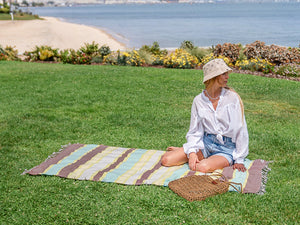 Sand Cloud Towel - Regency Stripe Herringbone Weave - Surfers Warehouse