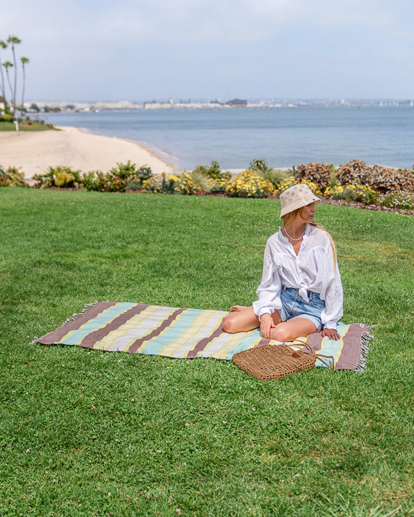 Sand Cloud Towel - Regency Stripe Herringbone Weave - Surfers Warehouse