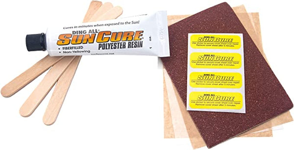 these are the contents of the suncure fiberfill  dingall surfboard repairs Suncure Fiber fill by Dingall Surfboard Repair surferswarehouse.myshopify.com