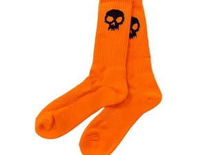 ZERO SKULL CREW SOCKS ORG/BLK product_type surferswarehouse.myshopify.com