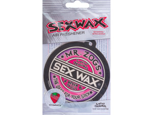 Bring the smell of Mr. Zog's Strawberry  Sexwax into your car, office or home with Sexwax Air Fresheners.
