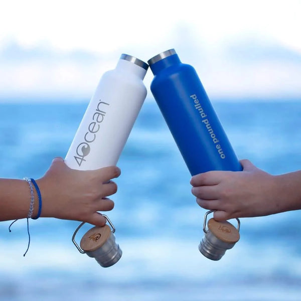 <span style="text-decoration: underline;"><strong>4Ocean Reusable Water Bottle:</strong></span> One pound of trash recovered from the world’s oceans, rivers