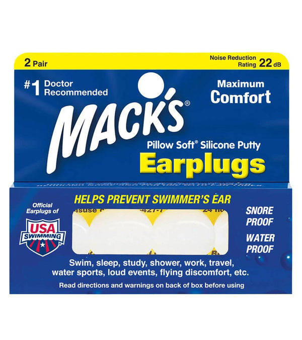 MACKS  Pillow Soft® Silicone Putty Ear Plugs for surfers  2 pair - surferswarehouse