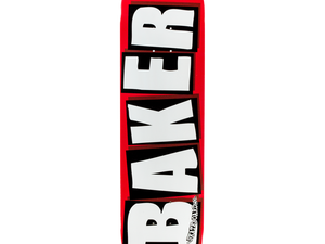 BAKER BRAND LOGO MINI DECK - 7.3" RED/WHITE Skateboards surferswarehouse.myshopify.com