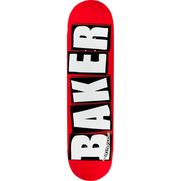 BAKER BRAND LOGO MINI DECK - 7.3" RED/WHITE Skateboards surferswarehouse.myshopify.com